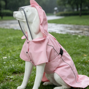 Cute hooded waterproof pet raincoat