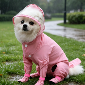 Full-coverage dog rain suit with shoe covers