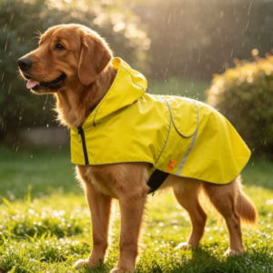 Reversible windproof hooded pet raincoat